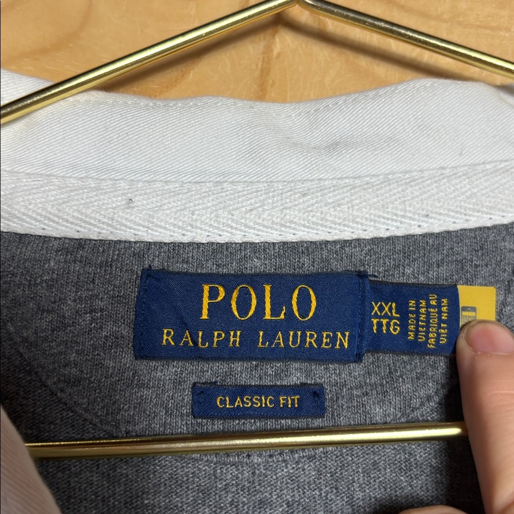 Polo‎ by Ralph Lauren Men's Dark Gray Long Sleeve Polo - Picture 6 of 6